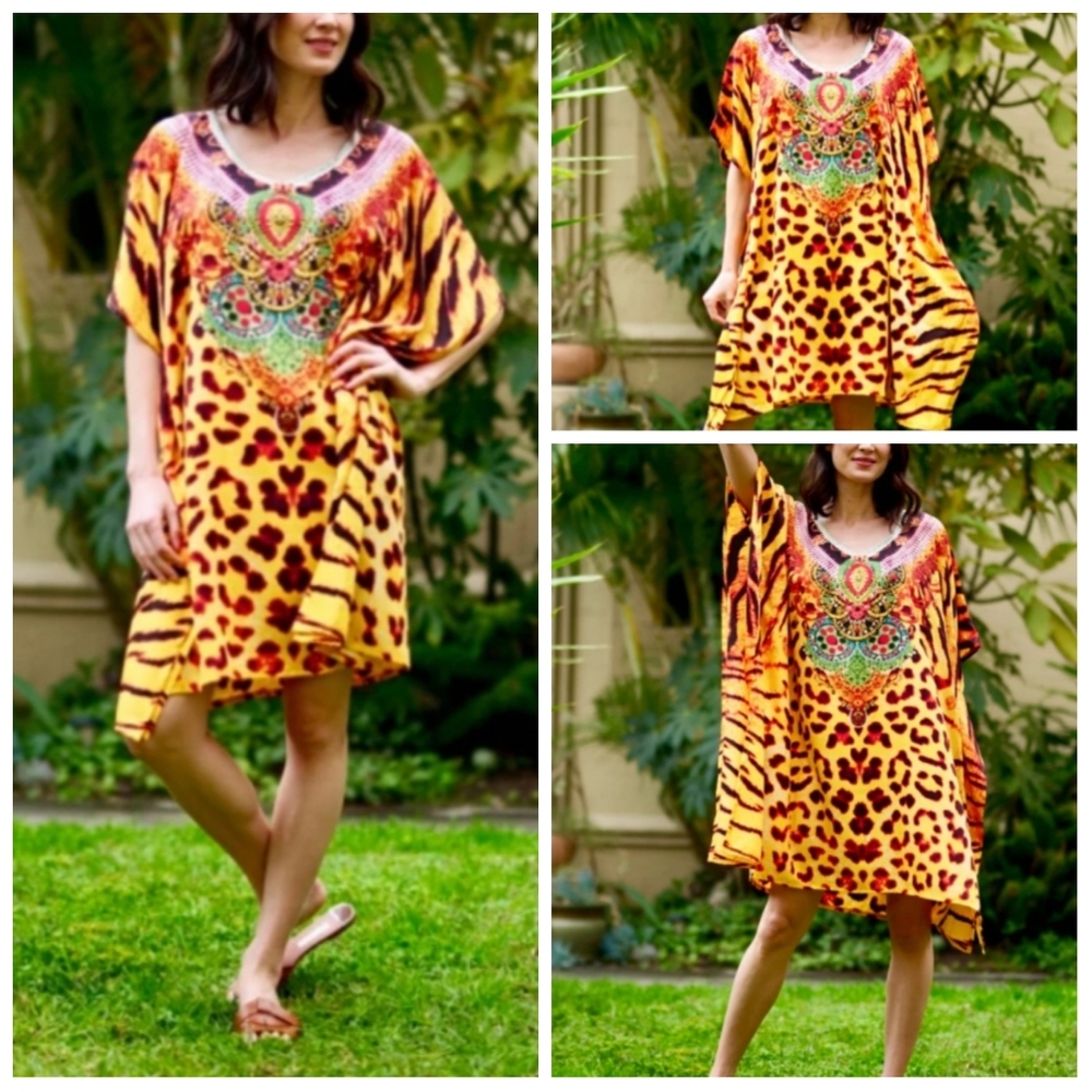 💎NEW Winlar Jaguar Print Short Caftan